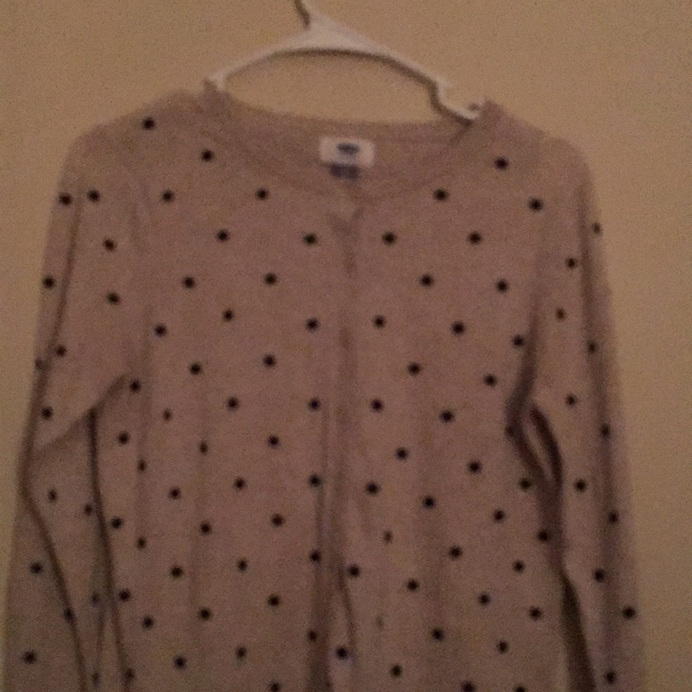 A polkadot cardigan